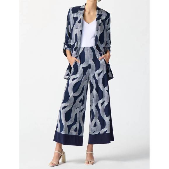 NEW RIBKOFF silky knit abstract print boxy blazer in 2229 -...